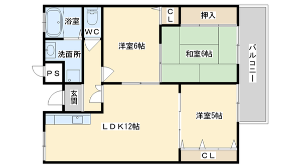 高槻駅 徒歩13分 3階の物件間取画像